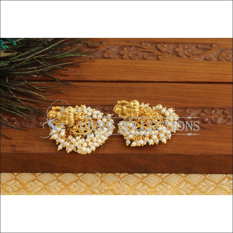 Gold Plated Temple Earrings M1833 - Earrings