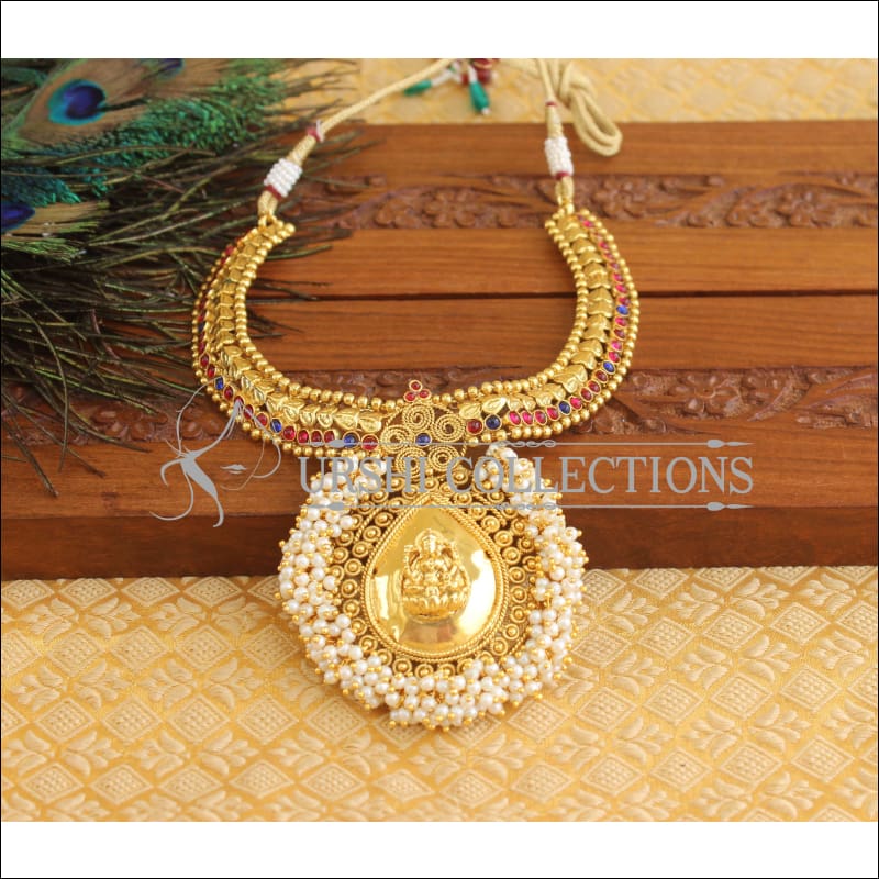 Gold Plated Temple Necklace M1847 - Necklace Set