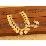 Gold Plated Temple Peacock Coin Necklace M2009 - Necklace Set