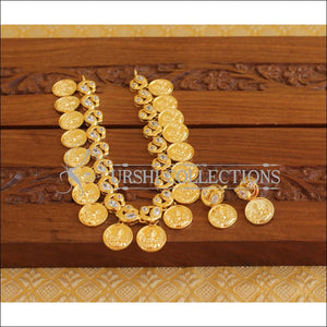 Gold Plated Temple Peacock Coin Necklace M2010 - Necklace Set