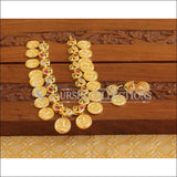 Gold Plated Temple Peacock Coin Necklace M2011 - Necklace Set