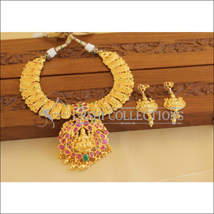Gold Plated Temple CZ Multicolor Necklace Set M1890 - Necklace Set
