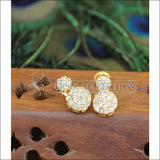 Gold Platted CZ Earrings M1415 - White - Earrings