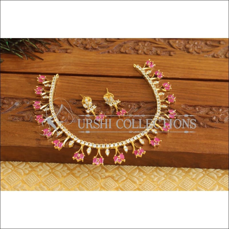 Gold Platted CZ Necklace Set M1366 - Necklace Set