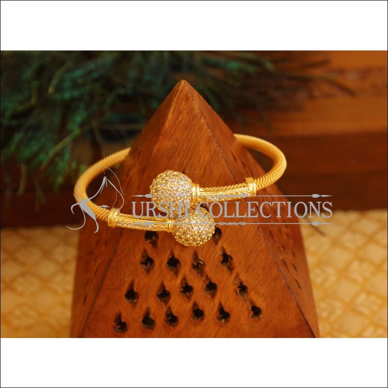 Gold Platted CZ Stone Kada M1451 - 2.6 / white - Bracelets