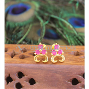 Gold Platted Earrings M1419 - Pink - Earrings