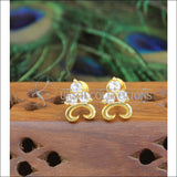 Gold Platted Earrings M1419 - White - Earrings