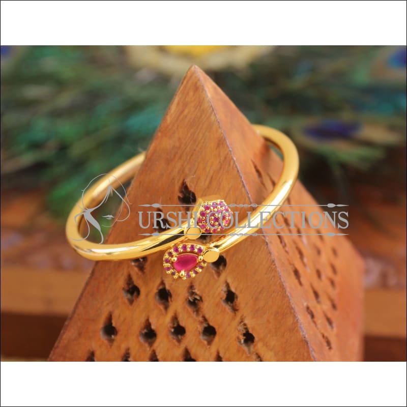 Gold Platted Kempu CZ Design Kada M1520 - 2.4 - Bracelets