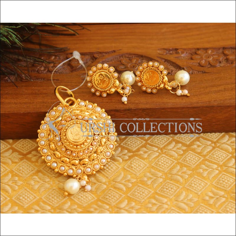 Gold Platted Lakshmi Pearl Pendant Set M1448 - Pendant Set