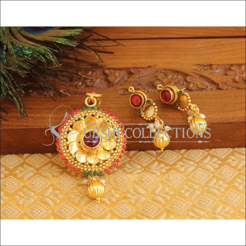 Gold Platted Lakshmi Pendant Set M1449 - Pendant Set