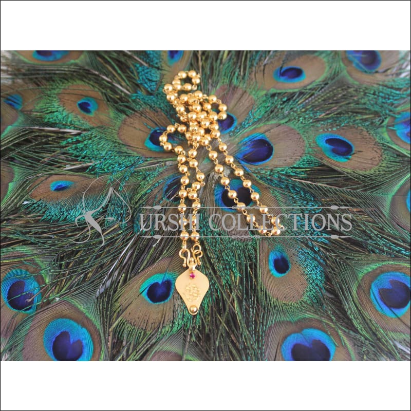 Gold Platted Om Pendant with Ball Chain U-51 - necklace