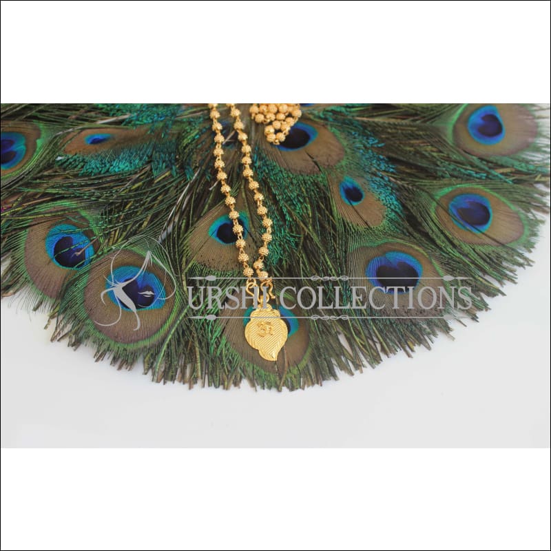 Gold Platted Om Pendant with Ball Chain U-53 - necklace