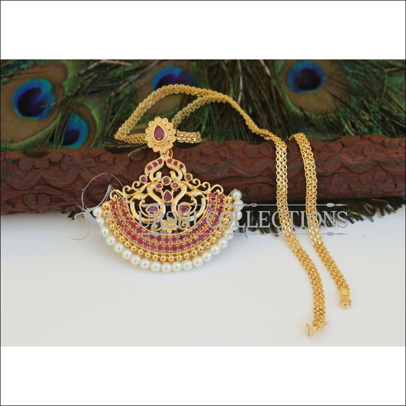 Gold Platted Peacock Necklace Set M1507 - Necklace Set