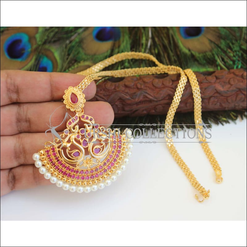 Gold Platted Peacock Necklace Set M1507 - Necklace Set