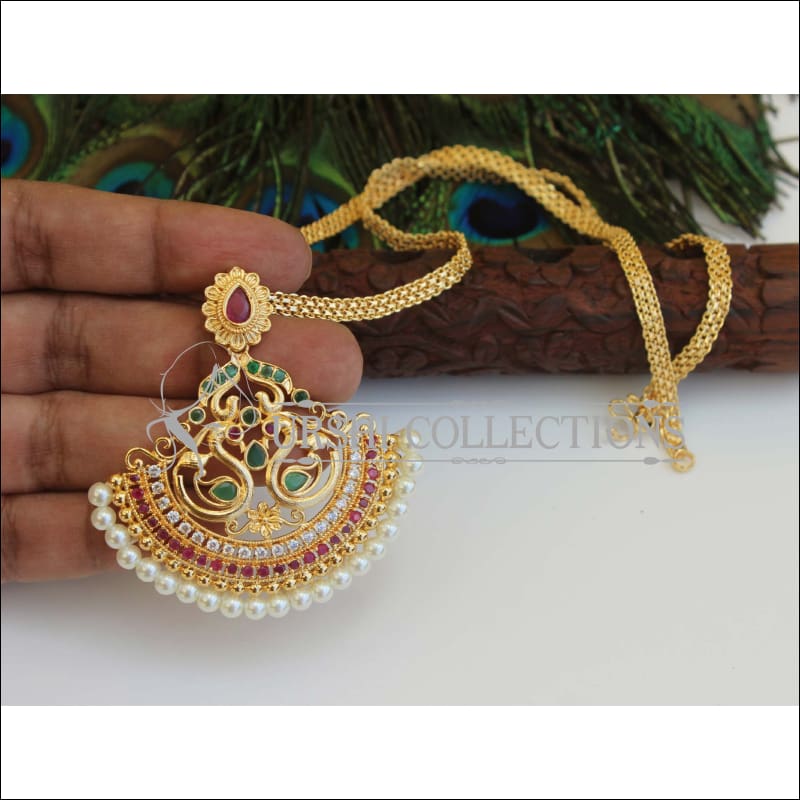 Gold Platted Peacock Necklace Set M1508 - Necklace Set