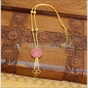 High gold Kerala style Gold chain M254 - ruby - Necklace Set