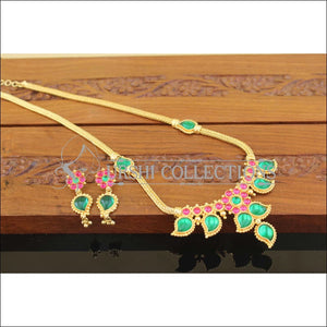 Kempu Gold plated mango necklace M1190 - Necklace Set