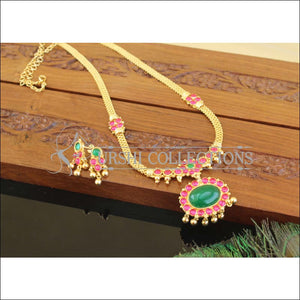 Kempu Gold plated necklace M1191 - Necklace Set