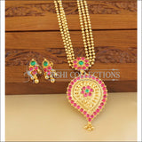 Kempu Gold plated necklace M1192 - MULTY - Necklace Set