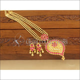 Kempu Gold plated necklace M1192 - Necklace Set