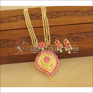 Kempu Gold plated necklace M1192 - Necklace Set