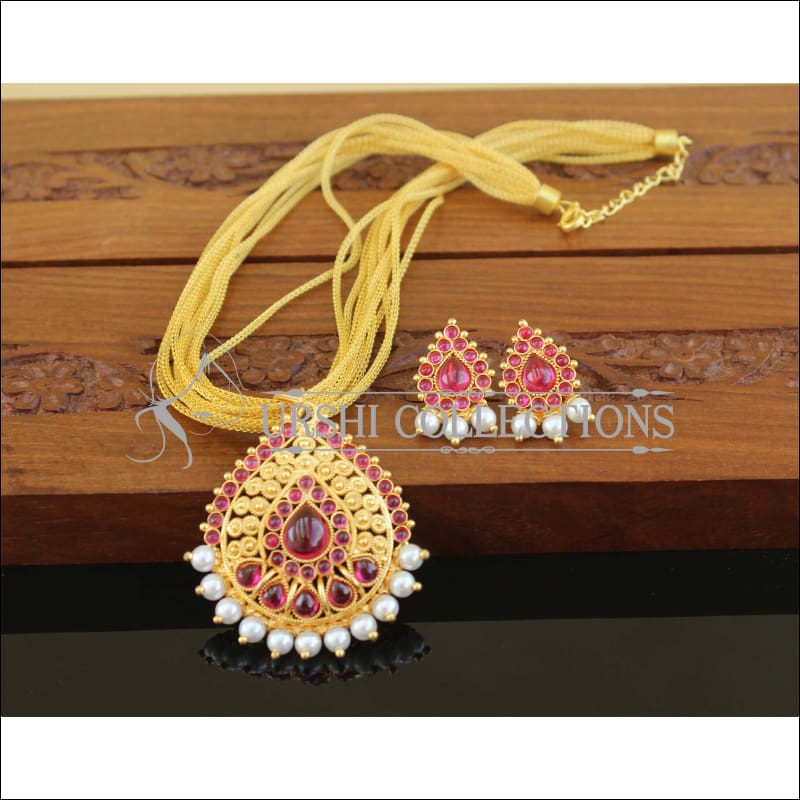 Kempu Micro gold plated pendant set M1194 - Necklace Set