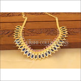 Kerala style Blue and pink Nagapadam necklace M1081 - Necklace Set