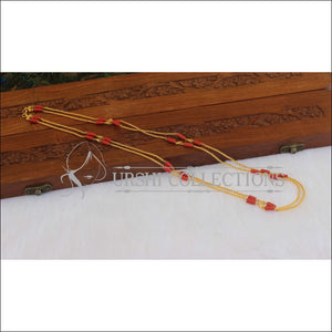 Kerala Style Gold Plated Coral Double Layerd Chain M2957 - Necklace Set