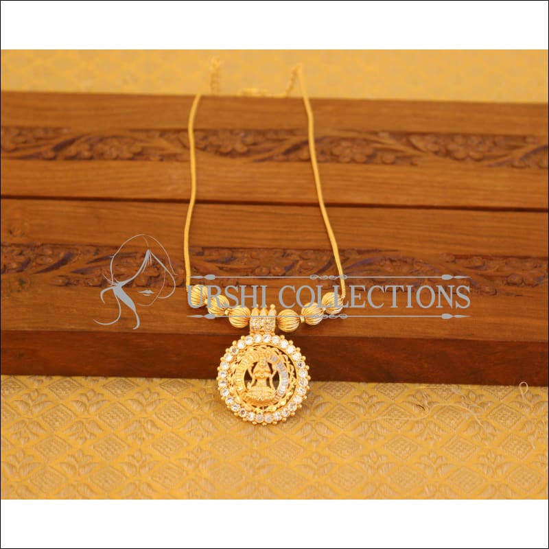 Kerala Style Gold Plated CZ Lakshmi Necklace M2783 - Necklace Set
