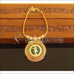 Kerala Style Gold Plated Krishna Palakka necklace M1962 - Necklace Set