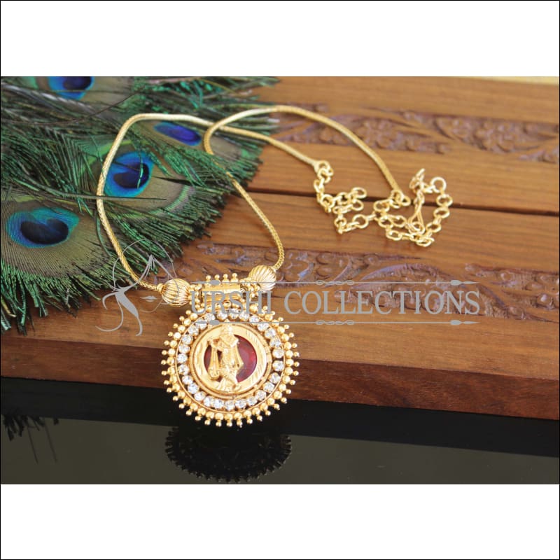 Kerala style Gold plated Krishna Palakka Necklace M2178 - Set