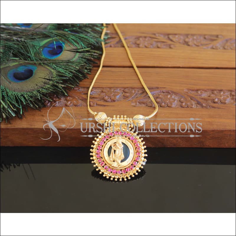 Kerala style Gold plated Krishna Palakka Necklace M2180 - Set