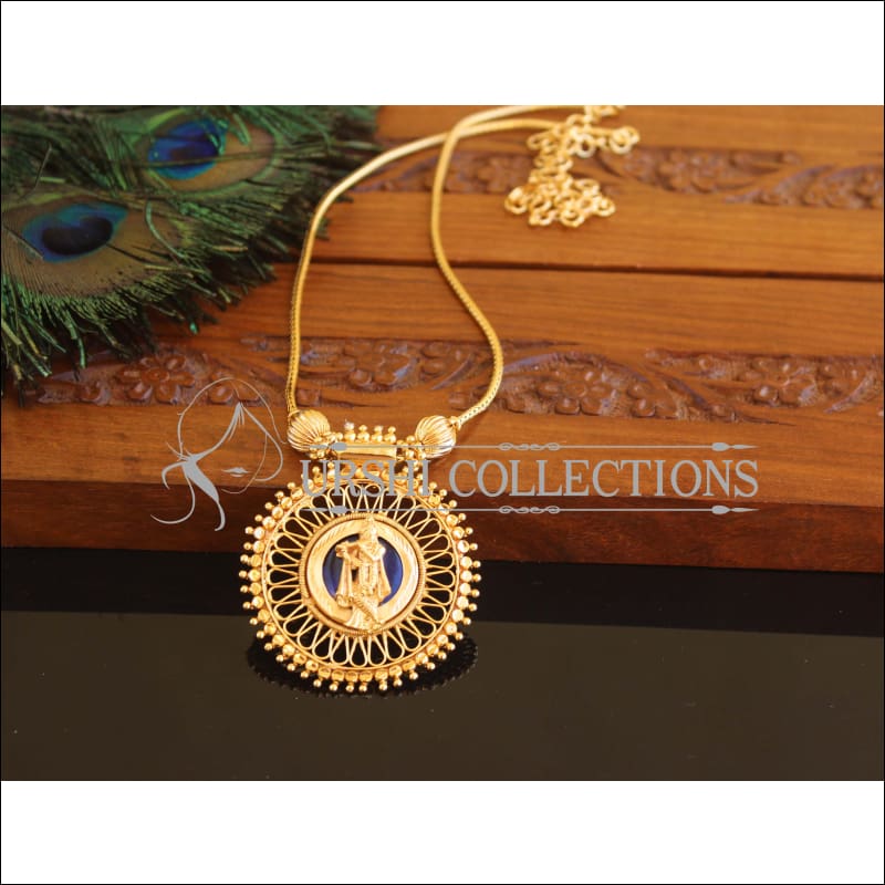 Kerala style Gold plated Krishna Palakka Necklace M2187 - Set
