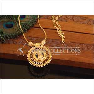 Kerala style Gold plated Krishna Palakka Necklace M2187 - Set