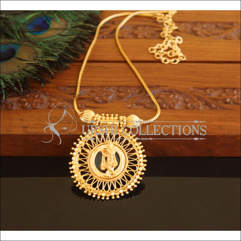 Kerala style Gold plated Krishna Palakka Necklace M2189 - Set