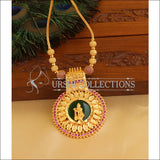 Kerala style gold plated krishna palakka necklace M950 - Necklace Set