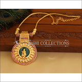 Kerala style gold plated krishna palakka necklace M950 - Necklace Set