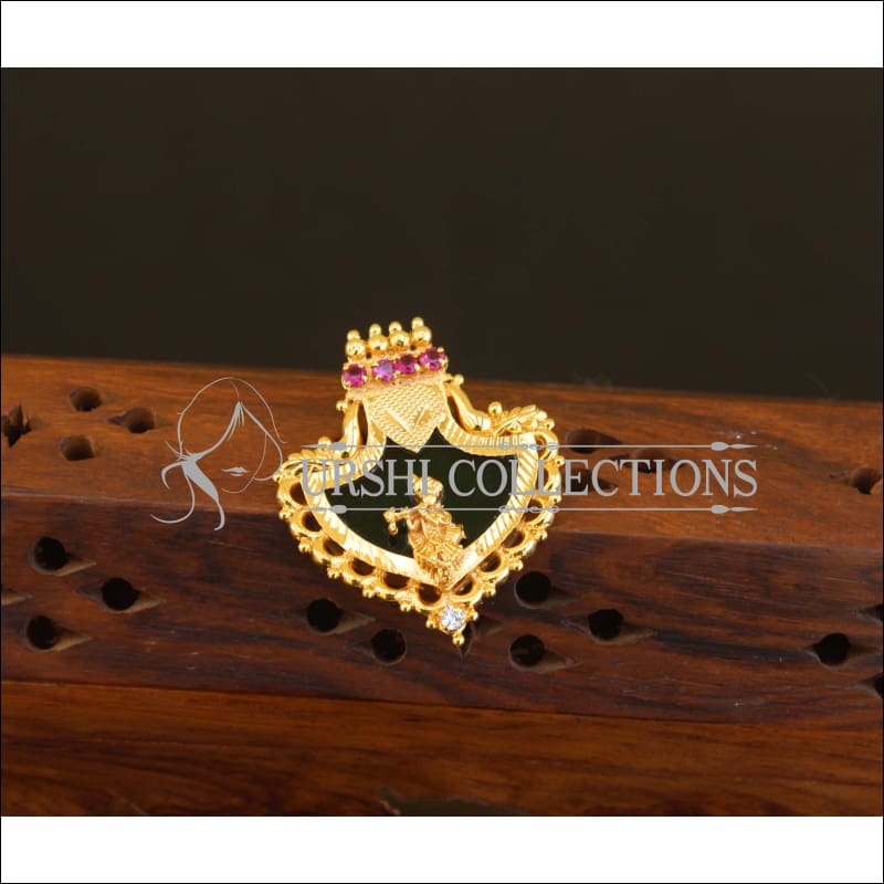 Kerala Style Gold Plated Krishna Palakka Pendant M2623 - Pendant Set