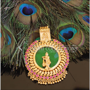 Kerala Style Gold Plated Krishna Palakkad Pendant M2138 - Set
