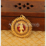 Kerala style gold plated Krishna pendant M1005 - red - Pendant Set