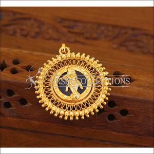 Kerala style gold plated Krishna pendant M998 - BLUE - Pendant Set