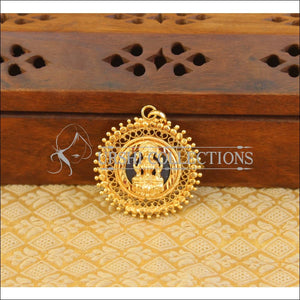 Kerala style gold plated lakshmi pendant M1003 - BLUE - Pendant Set