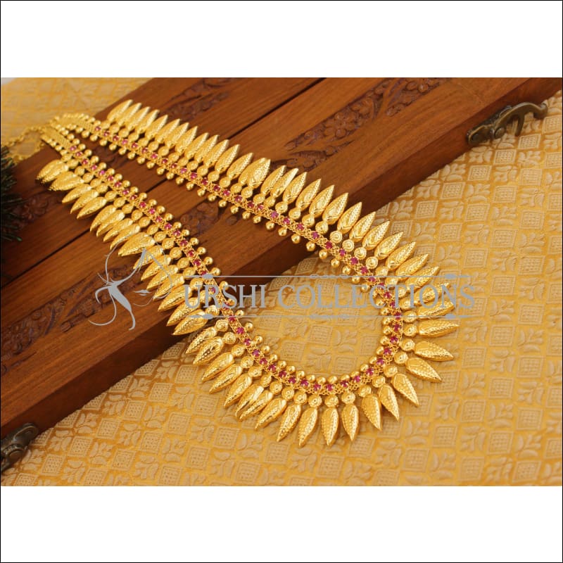 Kerala style gold plated long necklace M1059 - Necklace Set