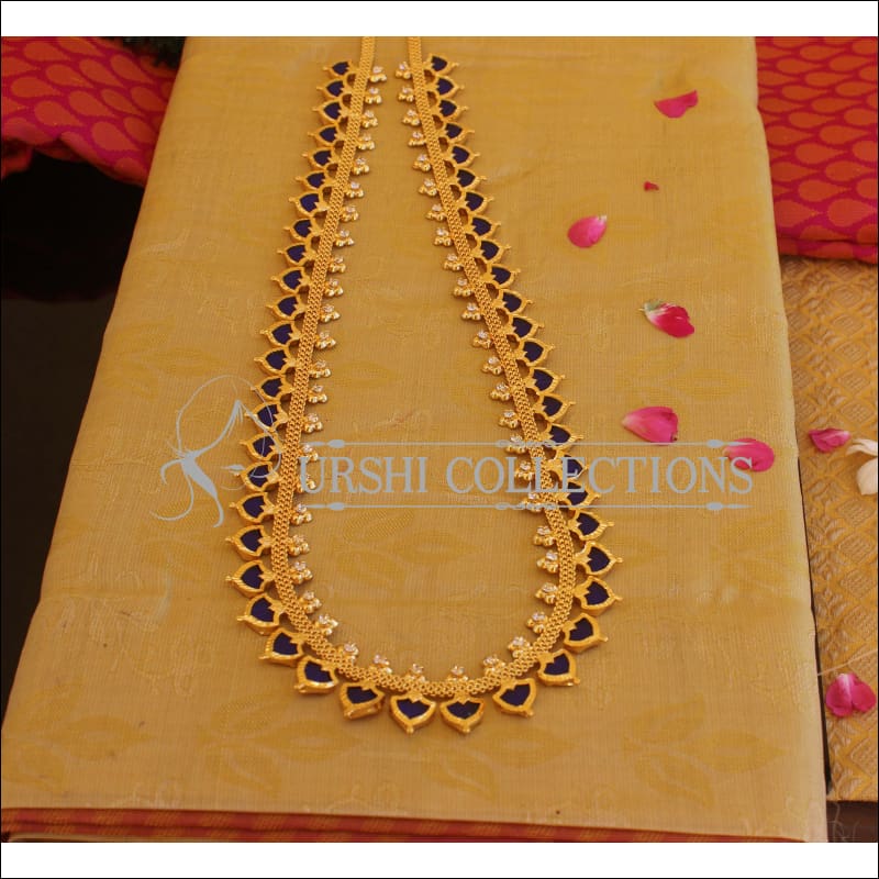 Kerala Style Gold Plated Long Palakka Necklace M2140 - Set