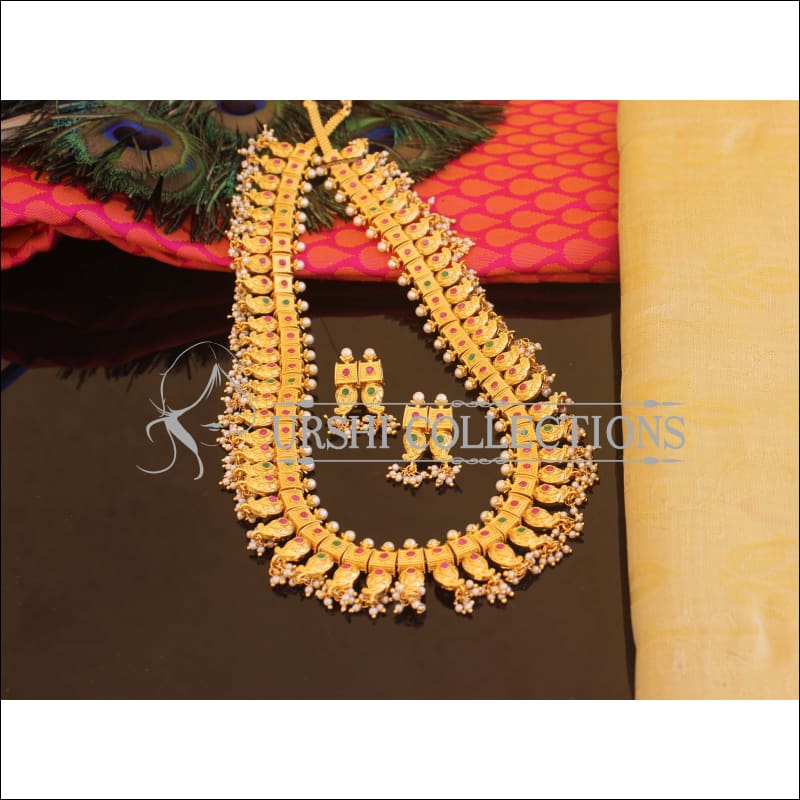 Kerala style Gold plated Mango Necklace Set M2385 - Necklace Set