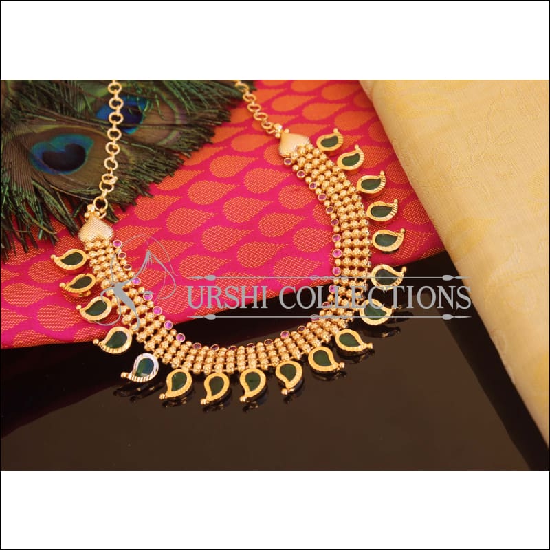 Kerala Style Gold Plated Mango Palakka Necklace M2127 - Set