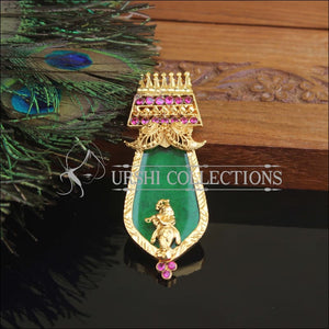 Kerala Style Gold Plated Nagapadam Krishna Palakka Pendant M3013 - Pendant Set