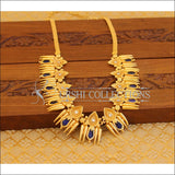 Kerala style gold plated nagapadam necklace M1067 - Blue - Necklace Set