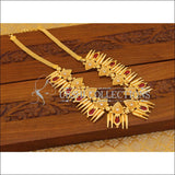 Kerala style gold plated nagapadam necklace M1067 - Red - Necklace Set