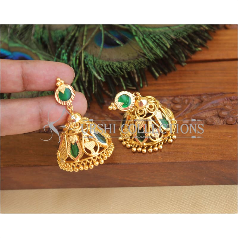Kerala style Gold plated Nagapadam Palakka earrings M2249